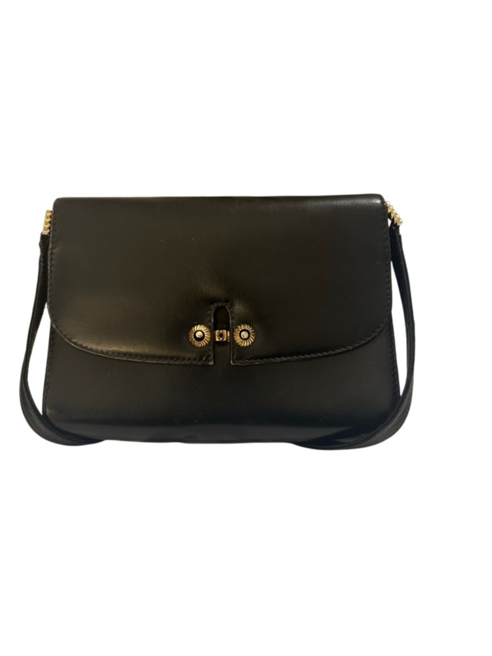 Gucci Black Leather Shoulder Bag with Gold Accents - Picture 2 of 13